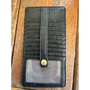 Joy Susan Black Leather Card Organizer Wallet